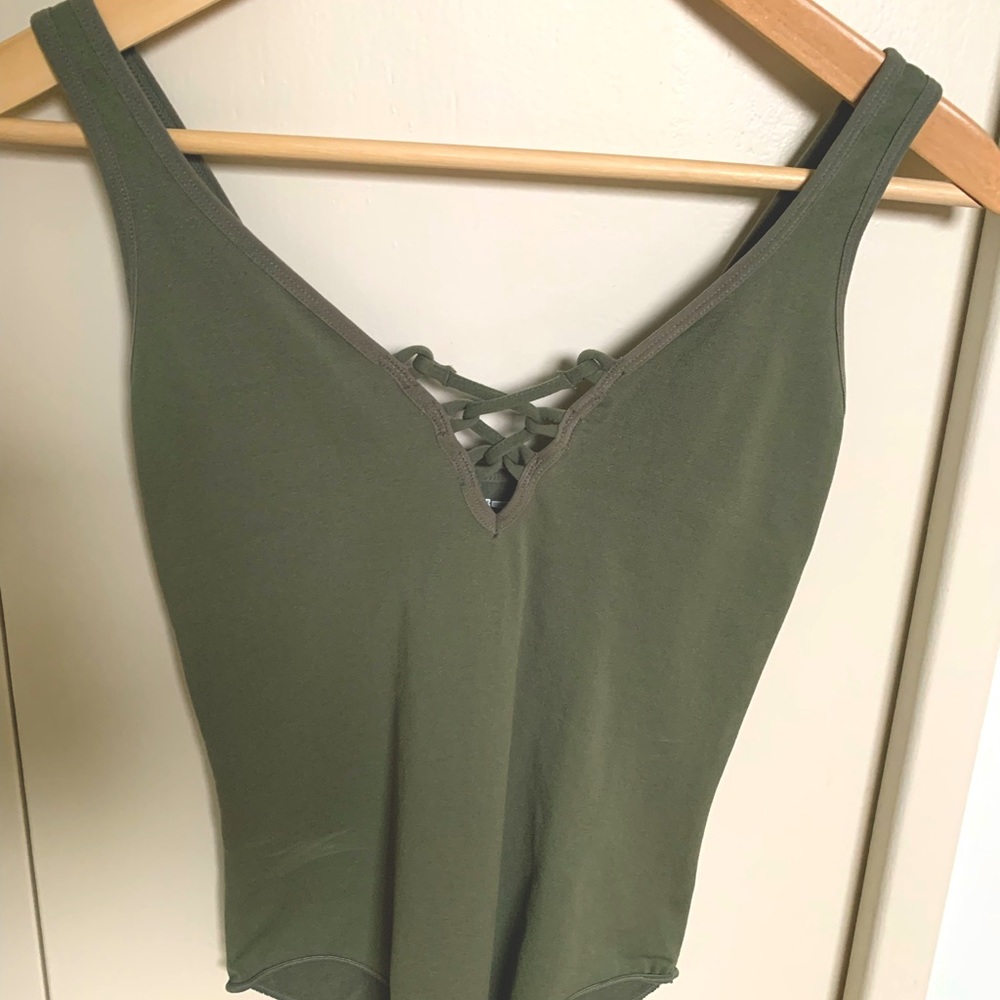 Design Lab Olive Green Bodysuit - Picture 2 of 3